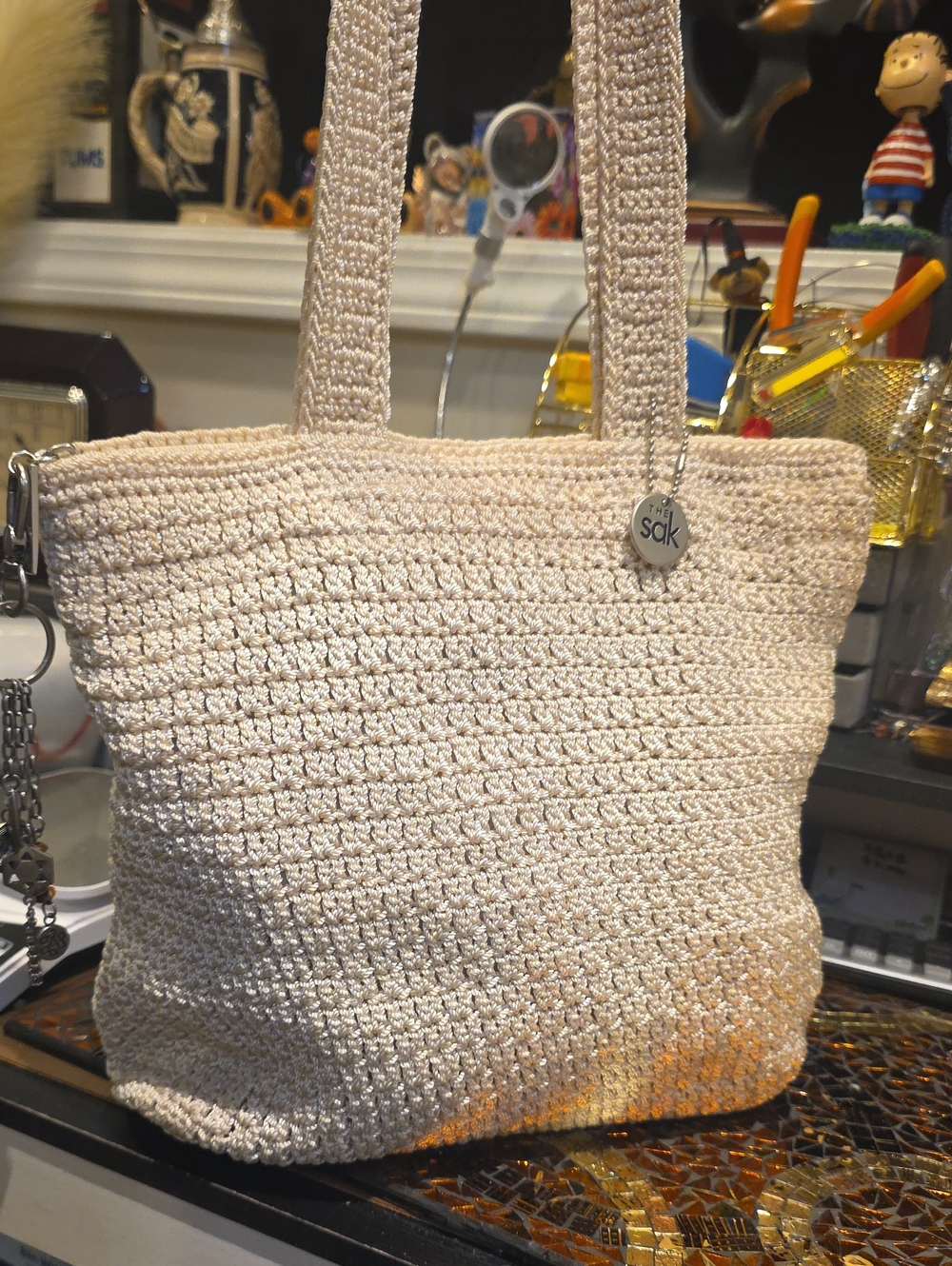 The Sak Crochet Tote in Cream